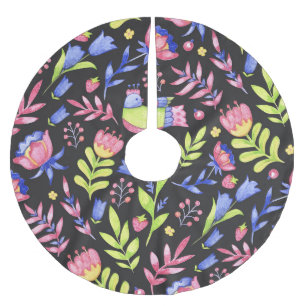 Jupon De Sapin En Polyester Brossé Flore printanière : Motif imperméable