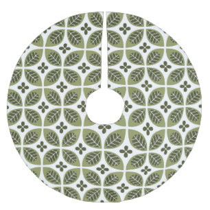 Jupon De Sapin En Polyester Brossé Flore scandinave : Design Vintage sans faille.