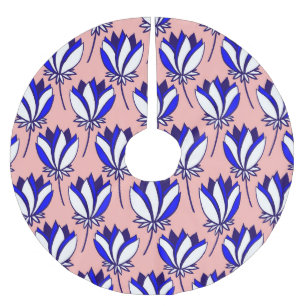 Jupon De Sapin En Polyester Brossé Flore symétrique : Motif Vintage coloré