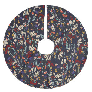 Jupon De Sapin En Polyester Brossé Flore tropicale : Vintage botanique aléatoire.