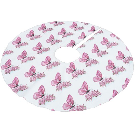 Jupon De Sapin En Polyester Brossé Flower Butterfly (Angle)