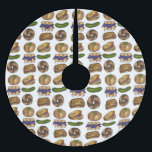 Jupon De Sapin En Polyester Brossé Foies de Deli Juif Pickle Knish Blintz Bagel Lox<br><div class="desc">Idéal pour la décoration de vacances ! La jupe d'arbre de Noël présente une illustration originale des aliments classiques NYC juifs deli, dont des blinztes, des bagels, des cornichons et un sandwich reuben. Cette conception est également disponible sur d'autres produits. Ne vois-tu pas ce que tu cherches ? Vous avez...</div>