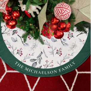 Jupon De Sapin En Polyester Brossé Foliage aquarelle personnalisé