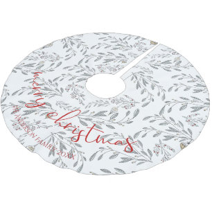 Jupon De Sapin En Polyester Brossé Folithe de Noël et baies