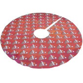 Jupon De Sapin En Polyester Brossé Football à Santa Hat sur Rouge (Angle)