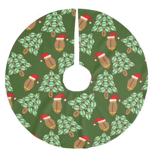 Jupon De Sapin En Polyester Brossé Football de Noël (Devant)