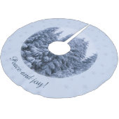 Jupon De Sapin En Polyester Brossé Forêt hivernale magique - bleu, coutume (Angle)