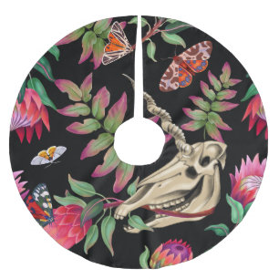 Jupon De Sapin En Polyester Brossé Forêt magique Unicorn Motif foncé.