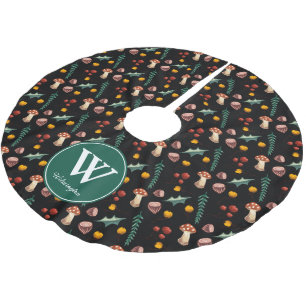 Jupon De Sapin En Polyester Brossé Forgeur de bois Rustique Holly & Champignons