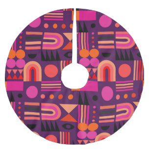 Jupon De Sapin En Polyester Brossé Formes géométriques Abstrait Motif sans couture.