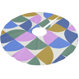 Jupon De Sapin En Polyester Brossé Formes géométriques modernes et colorées Motif ble