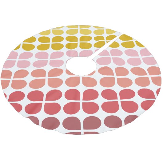 Jupon De Sapin En Polyester Brossé Formes géométriques moyennes en rose jaune (Angle)