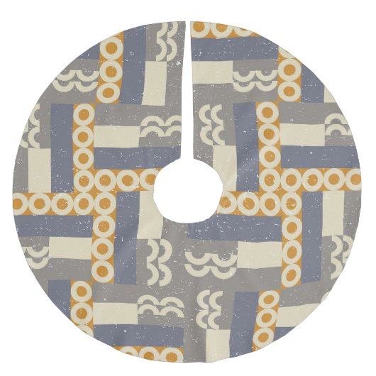 Jupon De Sapin En Polyester Brossé Formes géométriques rétro, motif moderne (Devant)