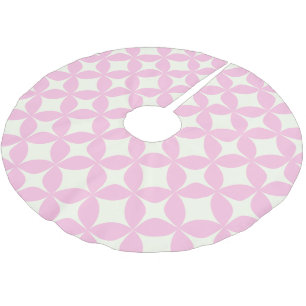 Jupon De Sapin En Polyester Brossé Formes géométriques rétro roses mignonnes Motif mo