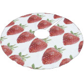 Jupon De Sapin En Polyester Brossé Fraises d'aquarelle : motif transparent (Angle)