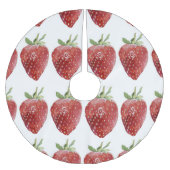 Jupon De Sapin En Polyester Brossé Fraises d'aquarelle : motif transparent (Devant)