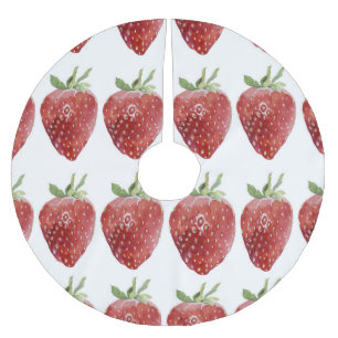 Jupon De Sapin En Polyester Brossé Fraises d'aquarelle : motif transparent