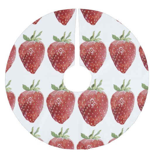Jupon De Sapin En Polyester Brossé Fraises d'aquarelle : motif transparent (Devant)