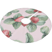 Jupon De Sapin En Polyester Brossé Fraises mûres d'été : Aquarelle rose (Angle)