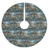 Jupon De Sapin En Polyester Brossé Français Setter Christmas Festive Voyage (Devant)