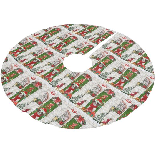 Jupon De Sapin En Polyester Brossé Français Springer Spaniel Chien Noël (Angle)