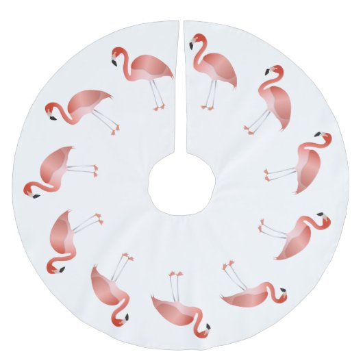 Jupon De Sapin En Polyester Brossé Fréquence Des Flamants roses (Devant)
