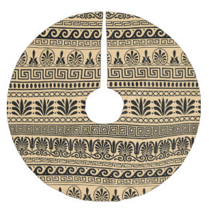 Jupon De Sapin En Polyester Brossé Fret grec, Motif méditerranéen, Brown