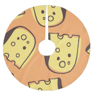 Jupon De Sapin En Polyester Brossé Fromage tiré à la main : Motif Artistique sans cou