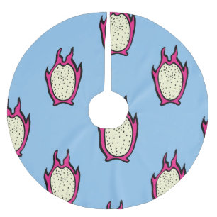 Jupon De Sapin En Polyester Brossé Fruit Dragon : Dessin Vintage d'encre.