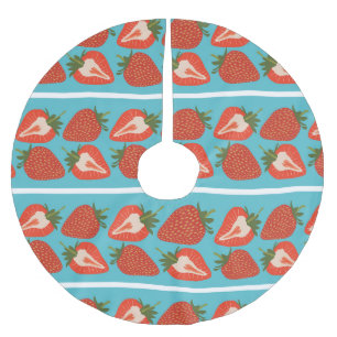 Jupon De Sapin En Polyester Brossé Fruit fraise : Motif Répété sans couture.