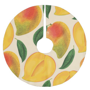 Jupon De Sapin En Polyester Brossé Fruit Mango Motif sans joint
