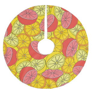 Jupon De Sapin En Polyester Brossé Fruits d'agrumes Motif transparent