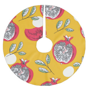 Jupon De Sapin En Polyester Brossé Fruits de grenat : Motif Vintage à main.