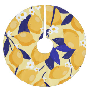 Jupon De Sapin En Polyester Brossé Fruits vintages au citron : motif alimentaire.