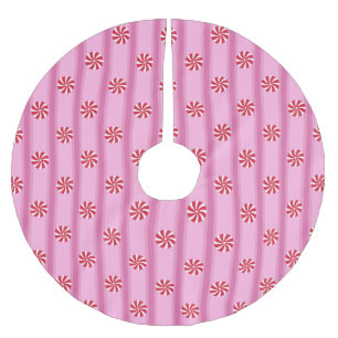 Jupon De Sapin En Polyester Brossé Fun et Fancy rose Noël Peppermenthe bonbon