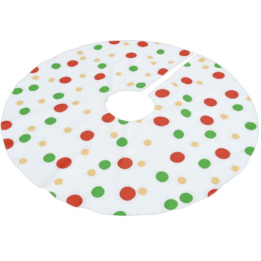 Jupon De Sapin En Polyester Brossé Fun Polka Dot Noël (Angle)