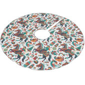 Jupon De Sapin En Polyester Brossé Fun Western Horse Noël Vert (Angle)