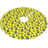 Jupon De Sapin En Polyester Brossé Funky Neon Rainbow Block Motif (Angle)