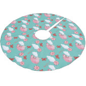Jupon De Sapin En Polyester Brossé Funny Flying Pig Motif (Angle)