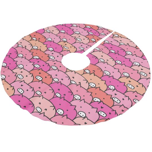 Jupon De Sapin En Polyester Brossé Funny Pig Motif (Angle)