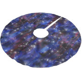 Jupon De Sapin En Polyester Brossé Galaxy violet belle image de ciel étoilé (Angle)