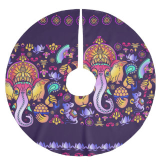 Jupon De Sapin En Polyester Brossé Ganesh Hindu God : Festive sans fil