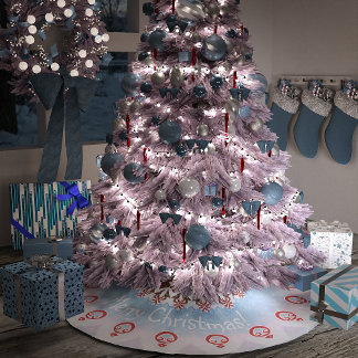 Jupon De Sapin En Polyester Brossé Gâteau de Noël décoré