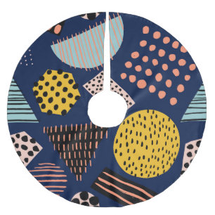 Jupon De Sapin En Polyester Brossé Géométrie amusante : Motif multicolore Abstrait