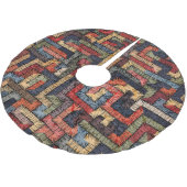 Jupon De Sapin En Polyester Brossé Géométrie brodée, texture ethnique (Angle)