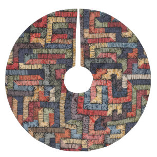 Jupon De Sapin En Polyester Brossé Géométrie brodée, texture ethnique