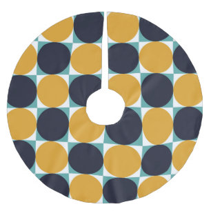 Jupon De Sapin En Polyester Brossé Géométrie colorée vintage : motif circulaire.
