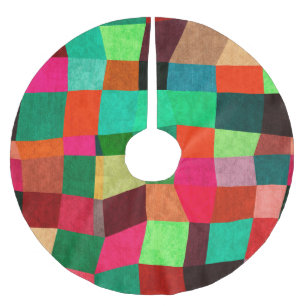 Jupon De Sapin En Polyester Brossé Géométrique colorée : Texture sans fil Abstraite