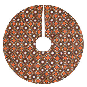 Jupon De Sapin En Polyester Brossé Géométrique créative, Rouge Abstrait moderne.