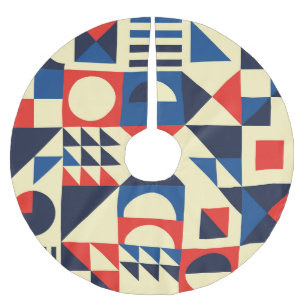 Jupon De Sapin En Polyester Brossé Géométrique du milieu du siècle : Motif rétro funk